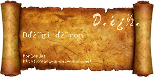 Dégi Áron névjegykártya